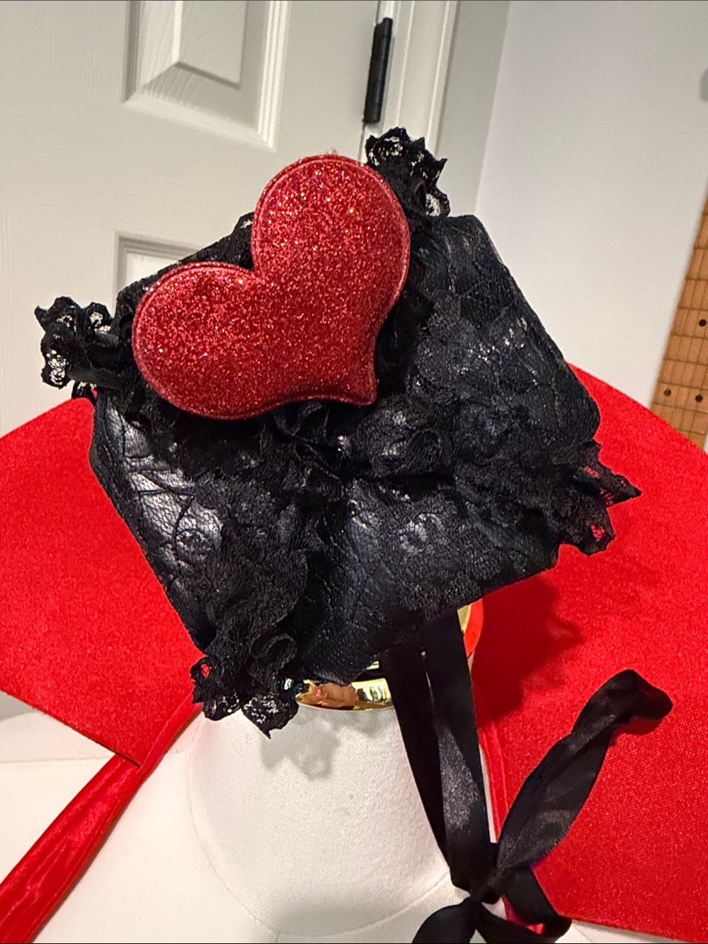 Leg Avenue Red, Black, Yellow Queen of Hearts Mini Dress Sexy Halloween Costume - Picture 9 of 13